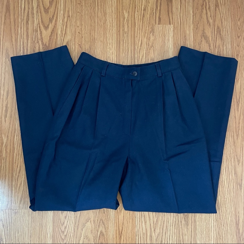 Vintage 70s Pendleton Pleated Blue Wool Trousers